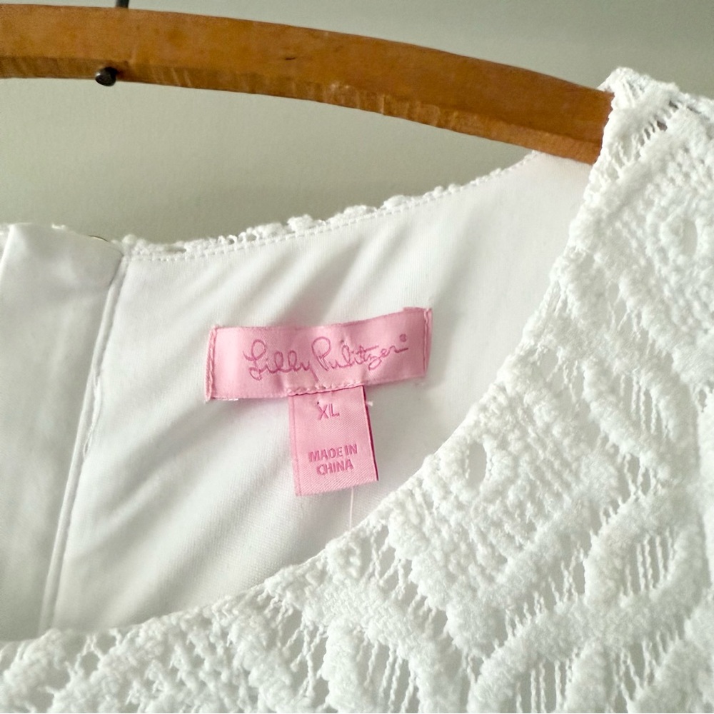 NWT Lilly Pulitzer Kent Trellis Lace‎ Dress White size XL - Picture 3 of 6